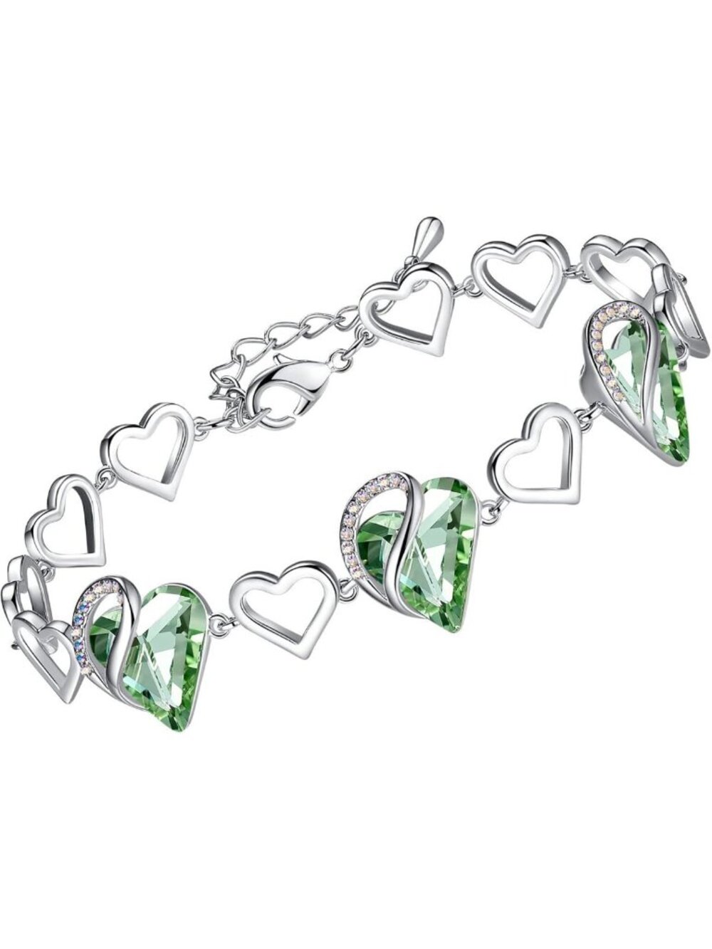 Infinity Love Heart Bracelet - Birthstone Healing Crystal Jewelry for Women